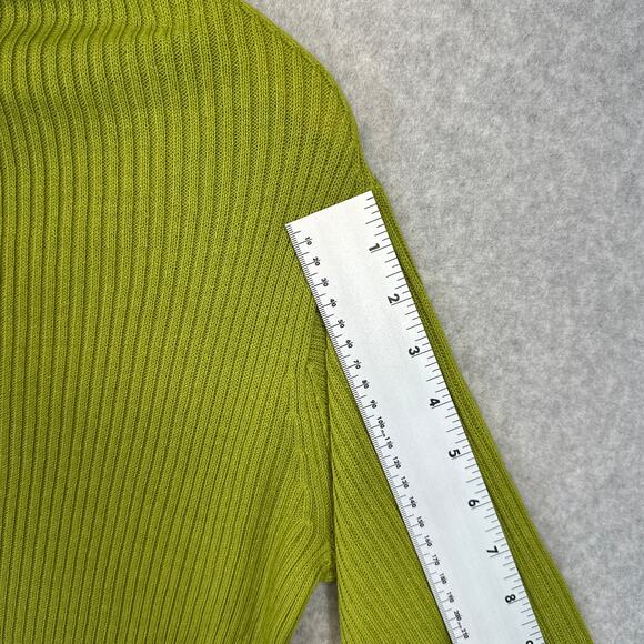 Newport News Sweater Dress Womens Size S Green 100% Acrylic Turtleneck Ribbed - Picture 10 of 11